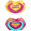 Canpol Babies A set symetrických silikon dudlíků Neon Love růžová