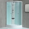 MILD AS-Ľavý 100x80 WHITE Sprchový box asymetrický s akrylátovou vaničkou a sedátkom