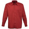 Premier Workwear Pánska košeľa s dlhým rukávom PR200 Burgundy -ca. Pantone 216 39,5 (15H)