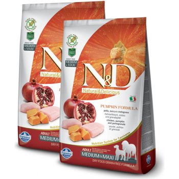 N&D GF Pumpkin DOG Adult M/L Chicken & Pomegranate 2 x 12 kg