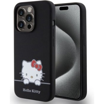 Hello Kitty Liquid Silicone Daydreaming Logo iPhone 15 Pro, čierne