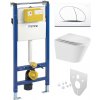 Mereo WC set - Smart flush rimless WC oblé, modul pre sadrokartón, biele oválne tlačidlo MM02NSETRT510