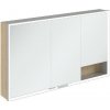 Villeroy & Boch My View+ - Zrkadlová skrinka s LED osvetlením 130x75x17 cm, 3 dvierka, Nordic Oak/sivá A48113VJ
