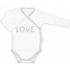 Baby Nellys Body dlhý rukáv Love - zapínanie bokom, biele