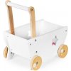 Drevený kočík pre bábiky Eco toys Star, biely (N-03, farba: biela, rozmery balenia: 42x40x26 cm)