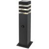 RABALUX 77026 Ankara exteriérové stojanové svietidlo/stĺpik V440mm 1xE27 IP44 antracit, priehľadná, súmrakový a pohybový senzor