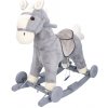 Hojdací koník 2v1 s kolieskami – sivý plyšový