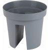 Kvetináč Strend Pro Modern Railing, na zábradlie, 25,5x28cm, sivá