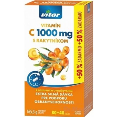 REVITAL PREMIUM VITAMÍN C 1000 mg s rakytníkom 80+40 ks