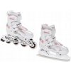 Raven Pulse white/pink detské korčule 2v1 - EU 33-36, dámský (se zoubky)