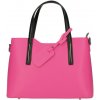 BORSE IN PELLE Kožená fuchsiová dámska kabelka do ruky Maila
