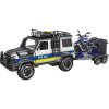 CITY SERVICE CAR - 1:14 - Policajné auto s prívesom a motorkou (so zvukom a svetlami)