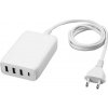 BAUHAUS USB nabíjačka USB-A 3.0, USB-C, 4× USB (A+C), biela, TY1921
