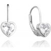 MINET JMAD0015WE01 - Strieborné náušnice srdiečka s čírymi zirkónmi