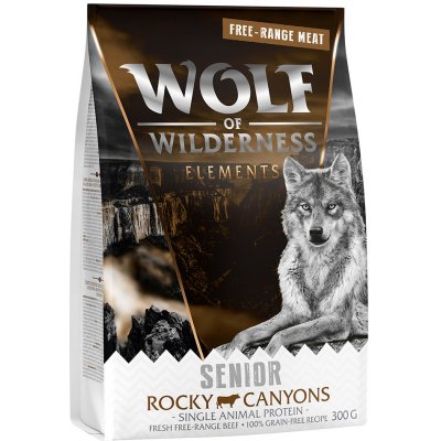 Wolf of Wilderness mokré a suché krmivo s mäsom z voľného chovu - SENIOR Rocky Canyons - Beef (Single Protein, 300 g)