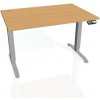 Pracovný stôl Motion, PO, 2S, 120x70,5-120,5x80 cm, buk/sivá - 1 kus - 1 KS - pamäťové - 60 mesiacov - 80 cm - elektrický polohovateľný - stôl - Hobis - 120 cm - Motion - 70,5 - 120,5 cm - buk/sivá HO