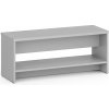 Šatníková lavica s policou na topánky, zosilnená, 1000 mm, sivá