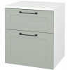 Dreja Nízka kúpeľňová skrinka s košom na bielizeň PORTO SNZ2K 50 - L01 Biela vysoký lesk / Úchytka T37 / L20 Mint Grey vysoký lesk
