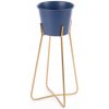 EUROFIRANY KOVOVÝ KVETINÁČ SO STOJANOM 19X34 CM MODRÁ