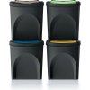 Odpadkový kôš na triedenie odpadu, 4ks x 25l SORTIBOX XL - čierne