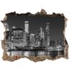 Díra 3D foto tapeta nálepka Manhattan v noci 95x64 cm