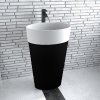 Besco UNIQA BLACK&WHITE UMÝVADLO VOĽNE STOJACE, bielo-čierne klik-klak biely UMD-U-WBWW