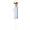 SCU6-1-001J Party Deco Tortová sviečka s korunkou modrá číslo 9,5 cm 1