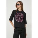Versace Jeans Couture dámsky Bavlnené tričko 76HAHG05 čierna