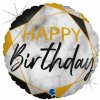 Foliový balonek kulatý Happy Birthday mramor 46 cm