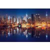 DIMEX | Vliesové fototapety na stenu New York panoráma v noci MS-5-2982 | 375 x 250 cm | modrá, čierna, žltá + Vliesová fototapeta na stenu DIMEX New York panoráma v noci MS52982 v rozmere 375 x 250 c