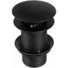 Deante Deante, okrúhla kovová zátka typu Click-clack pre umývadlá bez prepadu, čierna, NHC_B10A