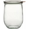 Zaváracie poháre Weck 1000 ml, tulipánový tvar, s viečkom, tesnením a svorkami, sada 4 kusov