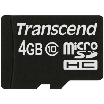 Transcend microSDHC 4GB class 10 + adapter TS4GUSDHC10