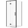CERSANIT Sprchovací kabína LARGA ľavá čierna 90x90 s sprchovým táckom TAKO 90x90x4 biela S601-343