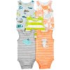 CARTER'S Body bez rukávov Stripes Animals chlapec 5ks