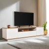Hanah Home TV skrinka Veramont – Biela/dub Cadiz