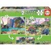 EDUCA Puzzle Panorama Dinosauří svět 2x100 dílků