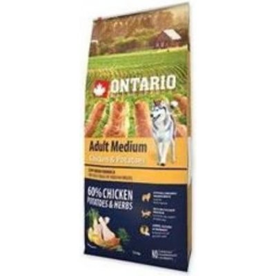 ONTARIO Dog Adult Medium Chicken&Potatoes&Herbs 12kg