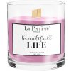 Vonná sviečka La Perriere – Beautiful Life s dreveným knôtom, sójový vosk, 75 hodín