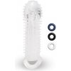 Size- UP Clear View Textured Penis Extender with Ball Loop (160787)