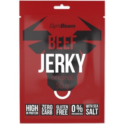 GymBeam Sušené mäso Beef Jerky - 10 x 50 g - originál