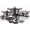BERLINGERHAUS Sada nádobí s mramorovým povrchem 18 ks Carbon PRO Line BH-6887