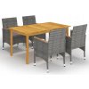 Zostava záhradného nábytku z dreva VidaXL, sivá, 5-dielna