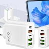65W RÝCHLA SIEŤOVÁ NABÍJAČKA: 2X USB-C POWERDELIVERY 3X USB-A QC 3.0 BIELA