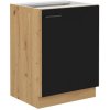 Tempo Kondela Spodná kuchynská skrinka, čierny mat/dub artisan, MONRO 60 D 1F BB