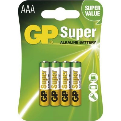 Alkalická batéria GP Super LR03 (AAA), 4ks 1013114000