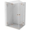 MEXEN/S - Lunar-F Duo sprchovací kút skladacie dvere 80 x 70, transparent, meď kartáčovaná 836-080L-070P-65-00