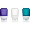 humangear GoToob+ Silikónová cestovná fľaša/nádoba balenie 3 ks 53 ml transparentná/fialová/tyrkysová