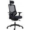 Kancelárska ergonomická stolička ATOMIC — sieť / látka, čierna, nosnosť 130 kg
