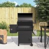 Peletový gril s komínom čierna 104 cm železo-ForU-360069
